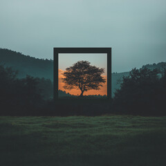 Cool minimalist ambient music album cover