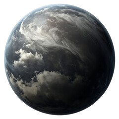 Planet with storm clouds isolated on a transparent background png