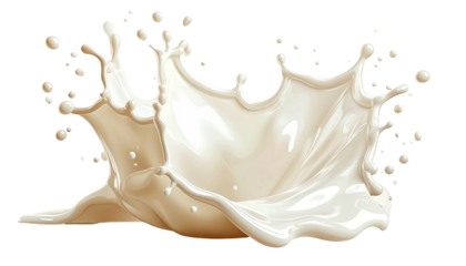 Milk explosion with crown-like shape. Isolated, black bg