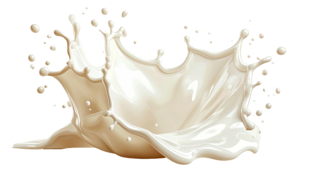 Milk explosion with crown-like shape. Isolated, black bg