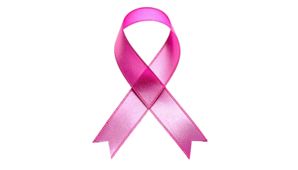 Pink ribbon symbol against solid black background