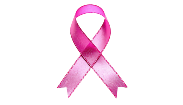 Pink ribbon symbol against solid black background