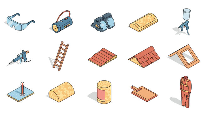 Isometric tools and equipment for construction and renovation projects