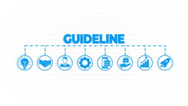Guideline icon - video . guideline, rule, procedure, legal document, standard, administration, advice, finance, marketing, infographic, template, concept, banner, icon set,