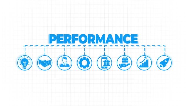 Performance Management icon - video . performance, management, improvement, balanced scorecard, scope, efficiency, goal, infographic, template, concept,banner,