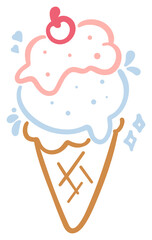 Ice Cream Cone Illustration stickeer