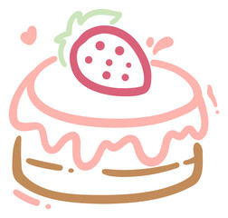 Strawberry Cake Illustration sticker