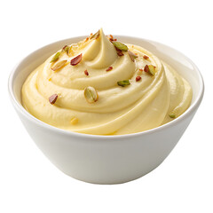 Shrikhand in bowl sweet isolated on a transparent background png