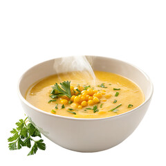Sweet corn soup bowl isolated on a transparent background png