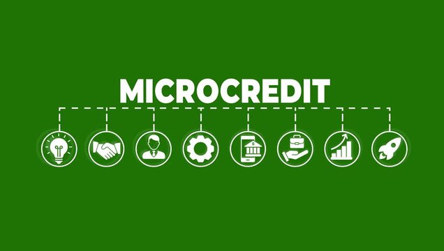 Microcredit icon video . microcredit, personal, profile, trust, credit, loan, interest, bank, payment, credit card, infographic, template, concept, banner, pictogram, icon set, icons