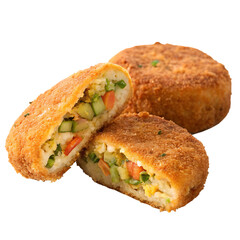 Veg cutlet snack isolated on a transparent background png