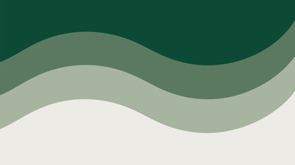 Abstract background with wavy layers of green shades fading into a light neutral color