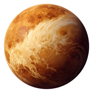 Venus planet render isolated on a transparent background png