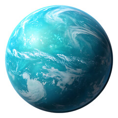 Water world planet isolated on a transparent background png