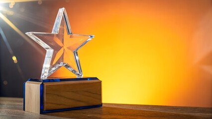 Celebrate achievement with this stunning star award gleaming with pride and inspiring success on a sunlit backdrop perfect for recognizing top performers