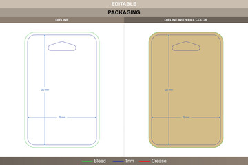 Custom dimensions cards triangular holes dieline structured by vector precision refining printing surface packaging form die line pattern defines crisp geometric hole cut