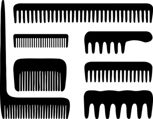 Comb silhouette, set of comb vector, comb vector design, comb silhouette art design