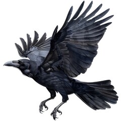 Obraz premium Illustration of Crow on White Background.