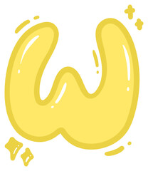 Cute Cartoon W Letter Sticker