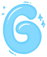 Bubble Letter G with Sparkle Sticker