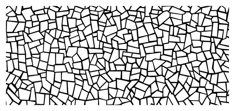Abstract geometric mosaic pattern vector background cracked stone pavement texture