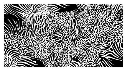 Psychedelic abstract animal skin seamless pattern vector illustration with mixed leopard spots and zebra stripes © Logan