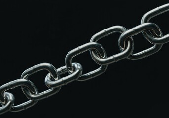 Obraz premium Abstract background featuring multiple highly polished metal chain links connected end to end, creating complex reflections and visual texture ,security ,strong ,object