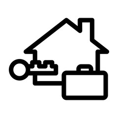 Vacation Rentals Vector Line Icon Design