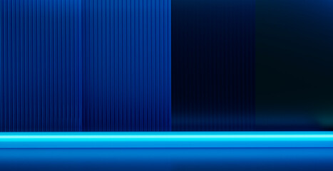 3d rendering blue modern abstract futuristic product display podium background