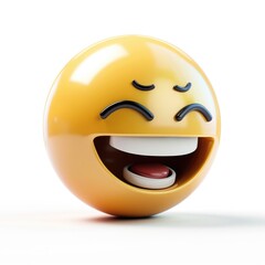 Fototapeta premium 3D Emoticon with Happy Facial Expression.