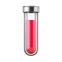 Metallic test tube with red liquid