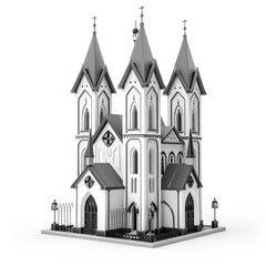 Fototapeta premium 3D model of Church, showcasing its intricate architecture and design.