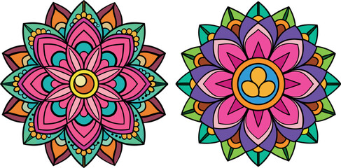 mandala art design, decorative pattern illustration, geometric symmetry vector, creative abstract clipart, colorful mandala drawing, spiritual balance art, relaxing meditation design, traditional Indi