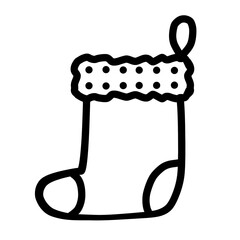 Christmas stocking outline element png