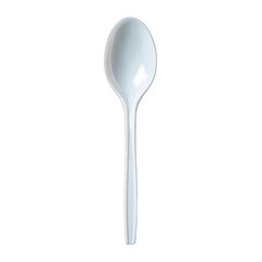 Single white plastic spoon