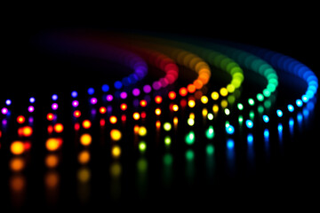 Abstract Data Flow Background - Futuristic Digital Speed Lines and Colorful Dot Network