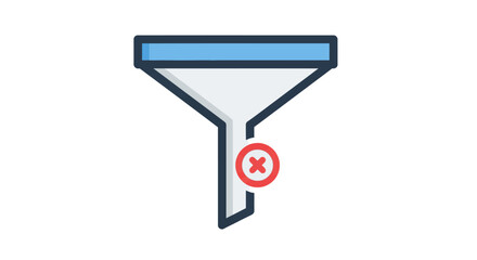 Empty Filter Icon Simple Design for Web and App Filtering Feature