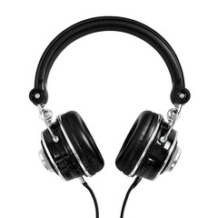 Black over-ear headphones with silver accents