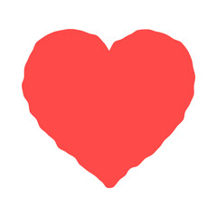 red heart on white background