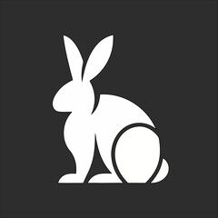 Bold rabbit logo vector on black, suitable for tech, nature, or brand identity projects.