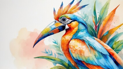 Tropical Parrot in Watercolor: Color, Feathers, and Dreamy Wildlife (AI-generated)