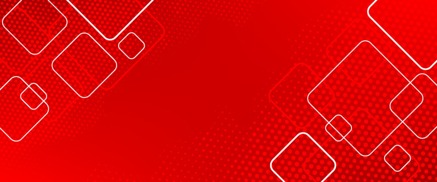 Minimal geometric background with dynamic red shapes and white lines. abstract red background.