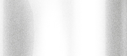 Light grainy gradation background with chrome metal stripes. Noise texture with black, silver and white gradient, stipple dot and sand effect. Retro grunge overlay bg for poster. Trendy grain vector