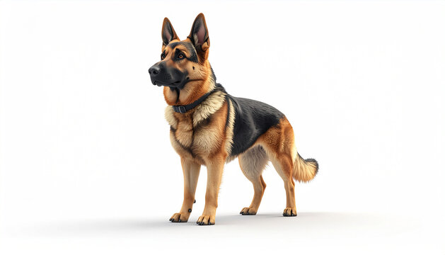 3D Police Dog on white background