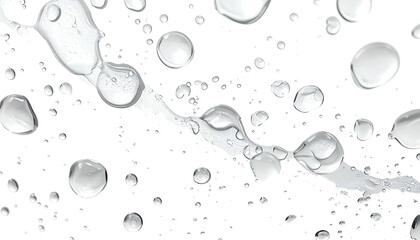 Spilled liquid droplets, various sizes, on a dark surface