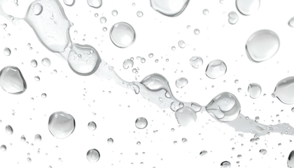 Spilled liquid droplets, various sizes, on a dark surface