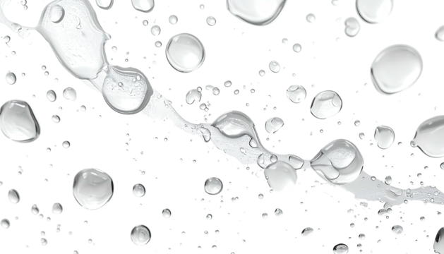 Spilled liquid droplets, various sizes, on a dark surface