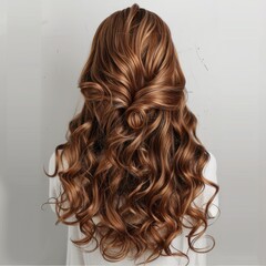 Naklejka premium Beautiful Woman with Long Hair, Back Photo.
