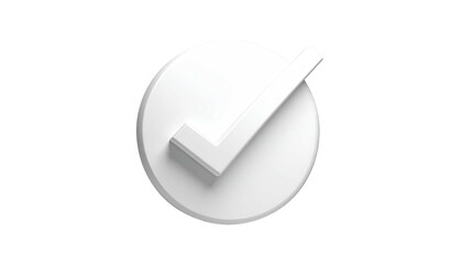 White checkmark on a white circle, isolated on black background