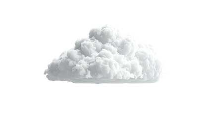 Fluffy white cloud isolated on a stark black background